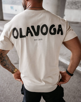 T-SHIRT MĘSKI OLAVOGA SAYER 2024 BEŻOWY